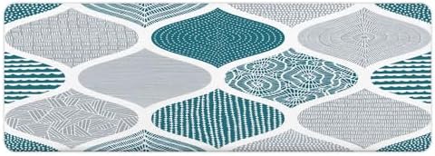 JAWO Teal and Grey Paisley Bath Mat - Image 2
