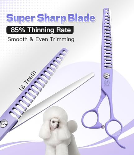 7" Professional Dog Grooming Scissors Set, Japanese 440C Stainless Steel - Image 3