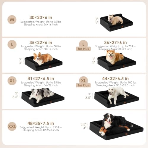 EHEYCIGA Orthopedic Dog Bed Medium Size Dogs, Memory Foam Dog Bed - Image 2