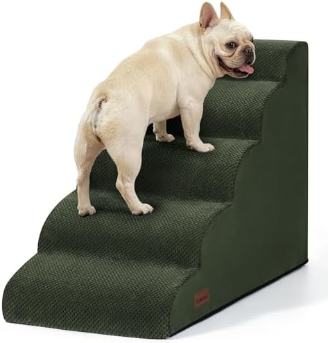 Aodisman Dog Stairs for High Beds, 5 Step Pet Ramp for Dogs and Cats, 22.4" H by AODISMAN