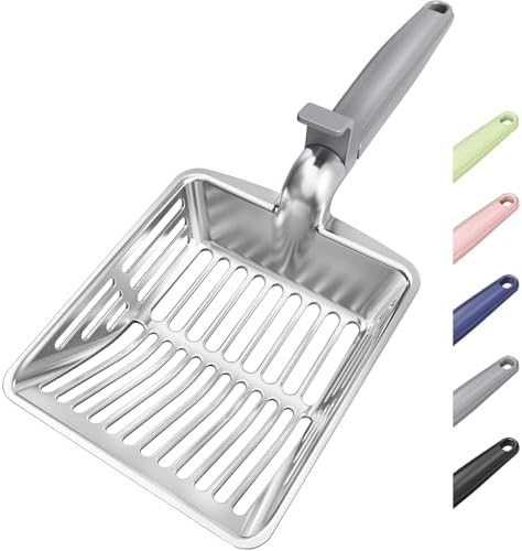 Large Metal Cat Litter Scoop w/ Deep Shovel, Dual-Size Holes & Hanging Hook by Unknown