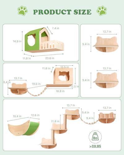 16 in 1 Solid Wood Cat Wall Shelves - Image 4