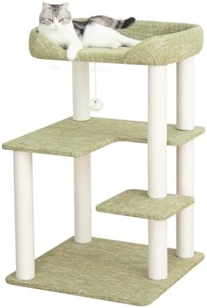 37.5" Cat Tree Tower for Large & Senior Cats, Low-Step Design by PETTIFULCATTREE