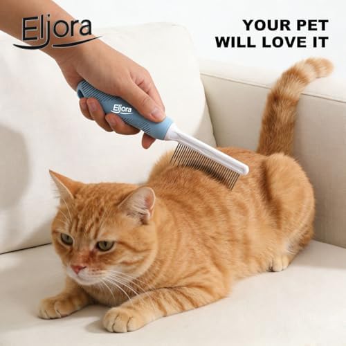 Pet Grooming & Dematting Comb – Stainless Steel Teeth, Non-Slip Grip, Removes - Image 4