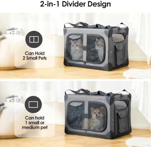 Extra Large 2-Cat Foldable Pet Travel Carrier - Image 3