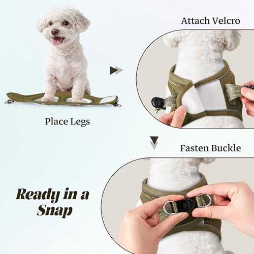 No Pull Dog Puppy Harness and Leash Set Reflective Mesh Vest Small - Image 4