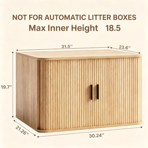 Seang 31.5" Cat Litter Box Enclosure, Hidden Litter Box Furniture - Image 4
