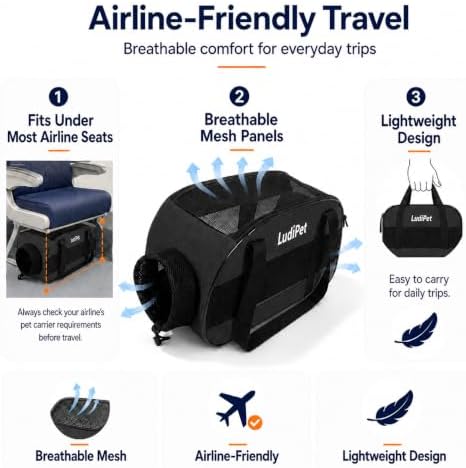 Airline-Friendly Pet Carrier for Cats and Small Dogs - Image 3