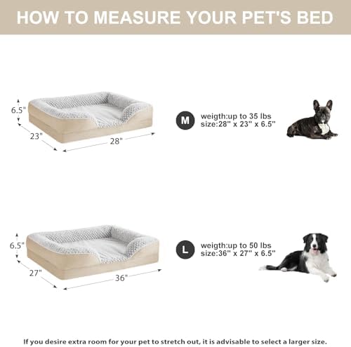 LEXTRO Orthopedic Dog Beds for Large Dogs, Comfy Washable Dog Couch Bed - Image 5