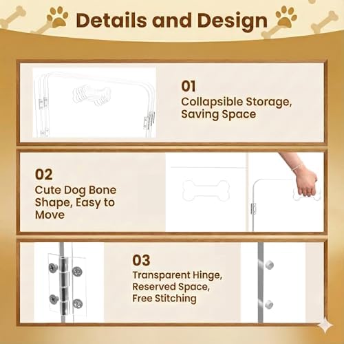 6-Panel Clear Acrylic Freestanding Dog Gate, Folding Pet Barrier - Image 5