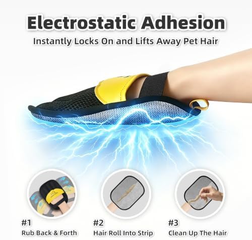 Pet Hair Removal Glove for Dogs & Cats, Electrostatic Pet Hair Remover - Image 3