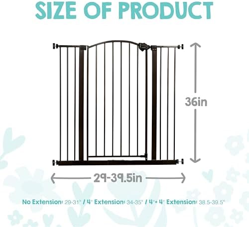 Regalo Safety 36" Extra Tall Arch Baby Gate, Bottom of Stairs & Doorways - Image 2
