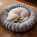 Donut Small Medium Dog Bed Washable Kitty & Puppy Bed, 23in Grey by VhenWhen