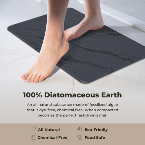 TOSORO - Stone Bath Mat Diatomaceous Earth Shower Mat Non-Slip Super Absorbent - Image 4