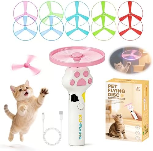 Cat Toy Disc Launcher, Rechargeable Interactive Cat Fetch Toy by Unknown