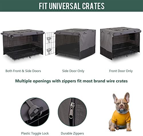 Rachmi 48" 600D Canvas Privacy Dog Crate Cover, Water Resistant Windproof - Image 5