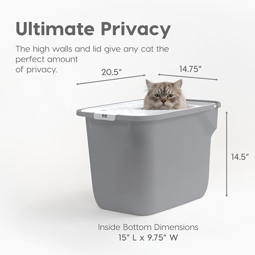 IRIS USA Large Top Entry Cat Litter Box, Hooded Privacy - Image 2
