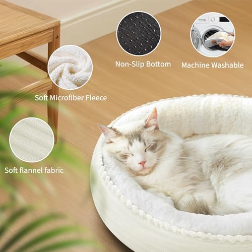 Zerbuger 20in Cream Round Dog Bed Sofa - Image 5