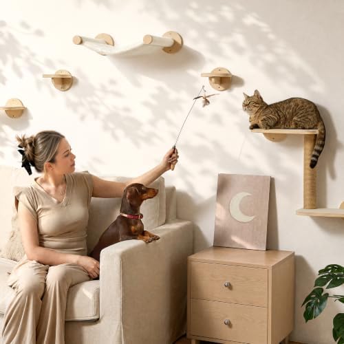 FUKUMARU Cat Wall Shelves, 5 in 1 Set - Image 6