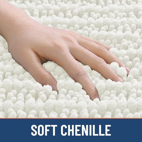 Smiry Bathroom Rugs 30X20, Extra Soft Rubber Backing Chenille Bath Mats - Image 4