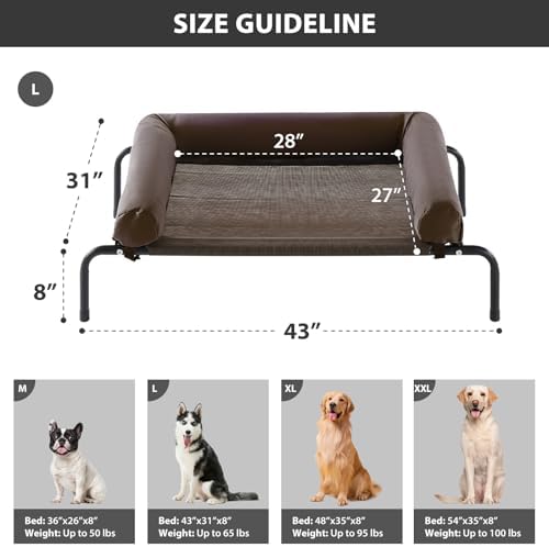 RRPETHOME Elevated Cooling Dog Cot Bed, Large Raised Outdoor Dog Bed - Image 2
