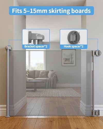 Veraste Retractable Baby Gate for Doorways and Stairs, Mesh Safety Gate for Pet - Image 3