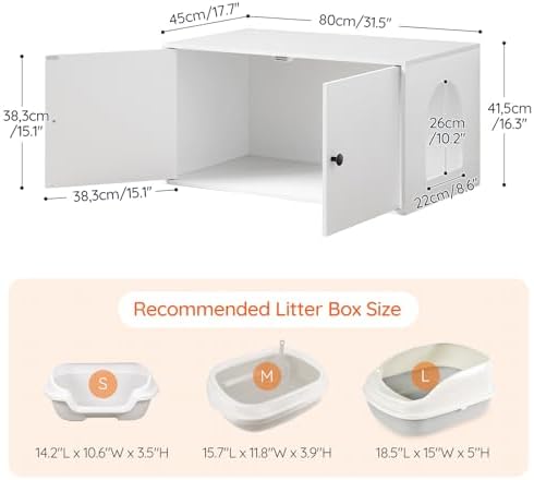 HOOBRO Cat Litter Box Enclosure, Hidden Litter Box Furniture - Image 5