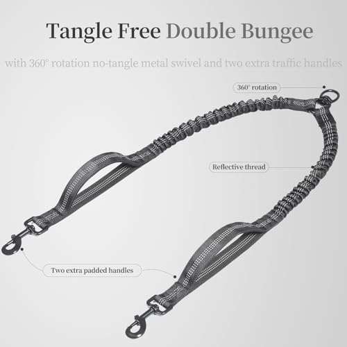 iYoShop Double Dog Leash with 3 Extra Traffic Handles, 5-18 lbs - Image 3