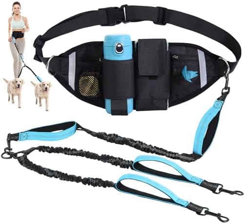 Hands Free Dog Leas, Double Waist Leash by Yungaspy
