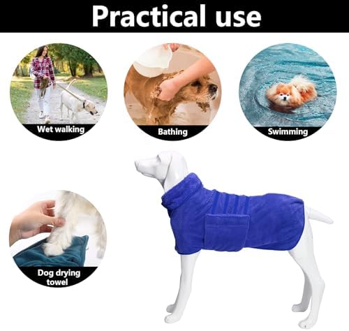 Geyecete Pineapple Grid Fast Drying Super Absorbent Dog Cat Bath Robe Towel - Image 5