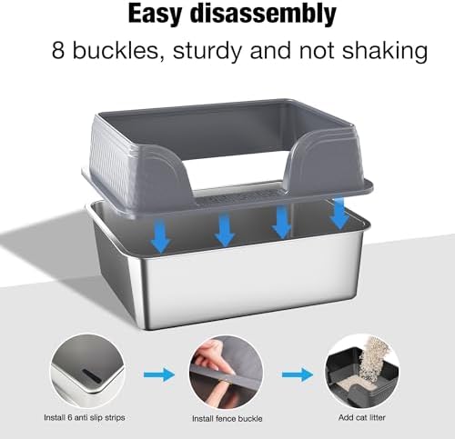 Suhaco XXL Stainless Steel Litter Box - Image 4