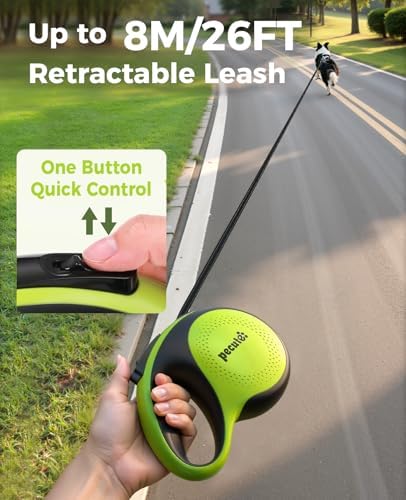 Retractable Dog Leash with Flashlight, 26ft Heavy Duty Retractable Pet Leash - Image 2