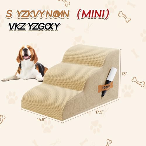 Romrol Dog Stairs Ramp for Beds Couches, Extra Wide Pet Steps - Image 3