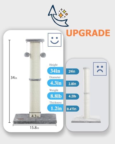 34Inch Tall Cat Scratching Post - Image 3