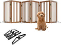 Freestanding Pet Gate Foldable Dog Gate Walnut Bamboo Dog Gates by MinoKesper