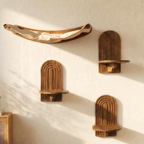 Cat Wall Shelves, Farmhouse Cat Wall Mounted Furniture - Image 2