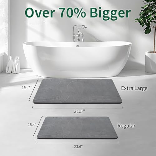 XMarrat Extra Large Stone Bath Mat, Diatomaceous Earth Mat, 31.5"x19.7" - Image 2