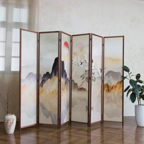 6 Panel Room Divider, 5.6 ft Tall Blackout Folding Privacy Screen - Image 5