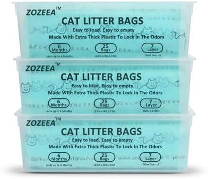 3 Pack Cat Litter Refill Bags for Easy Roll Litter Bin by ZOZEEA