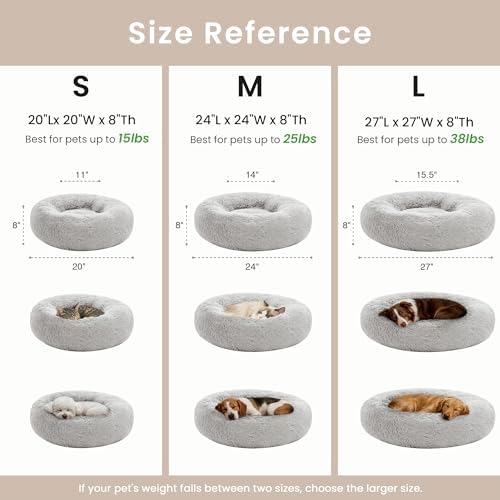 Love's cabin Calming Cat Bed for Indoor Cats, Anti-Anxiety Donut Round Dog Bed - Image 6