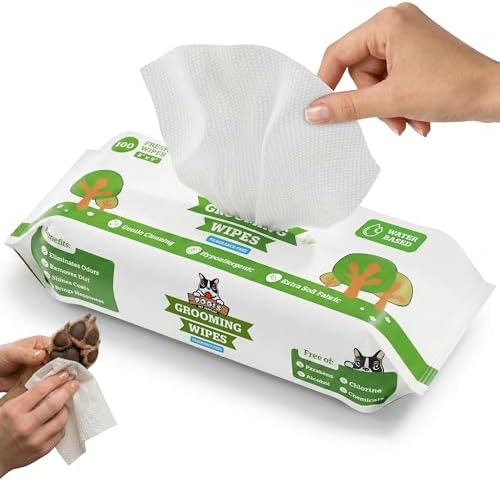 Pogi's Dog Grooming Wipes for Paws & Butt, Fragrance Free, 100 Wipes by PogisPetSupplies