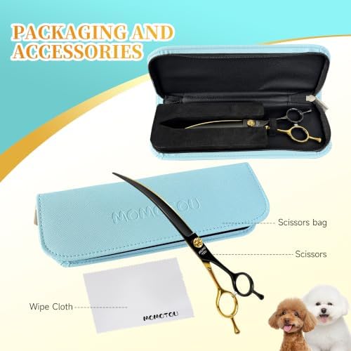 45° Super Curved Dog Grooming Scissors 7.5" CNC 440C Blades - Image 7