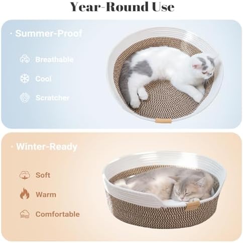 CHEERHOME PETS Handwoven Cat Basket Bed Cooling - Image 2