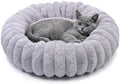 Tiny Donut Pet Bed, 16 Inch Round Calming Bed by ZihapgpzpPetSupplies