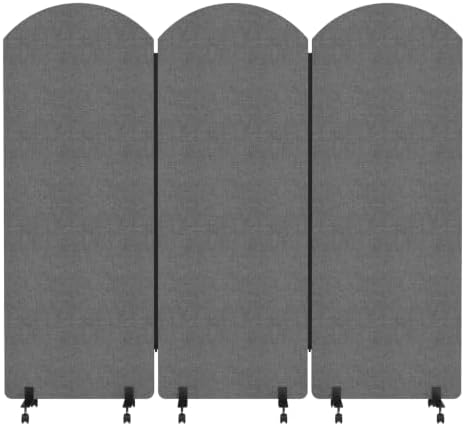 Soundproof Room Divider 72x66 Inches 3 Panel Office Partition by BENBOR