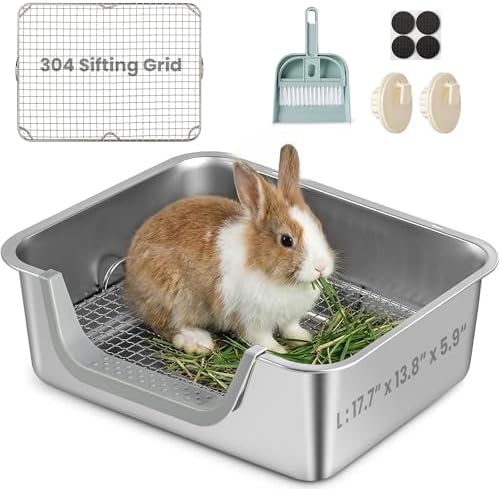 Rabbit Litter Box, Extra Large Bunny Litter Box by TIUUBT