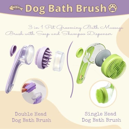 Dog Bath Brush, 3 in 1 Pet Grooming Bath Massage Brush - Image 6