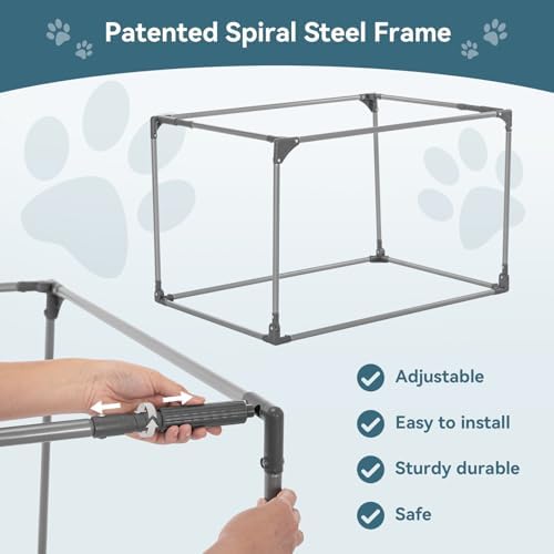 PETSFIT 26" Soft Portable Dog Crate – Patented Spiral Sturdy Frame, Collapsible - Image 3