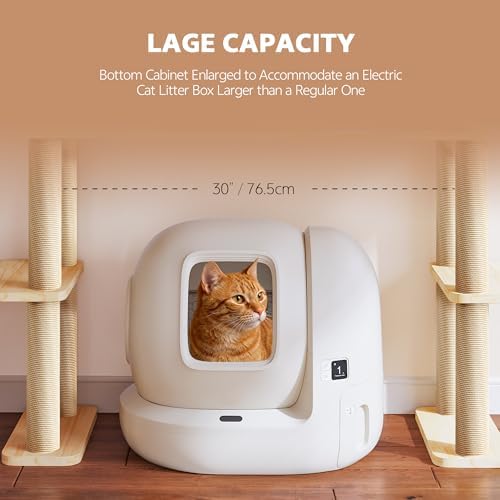 Wood Cat Tree for Automatic Litter Box, 5 Tier Cat Tower, 74 Inch - Image 4