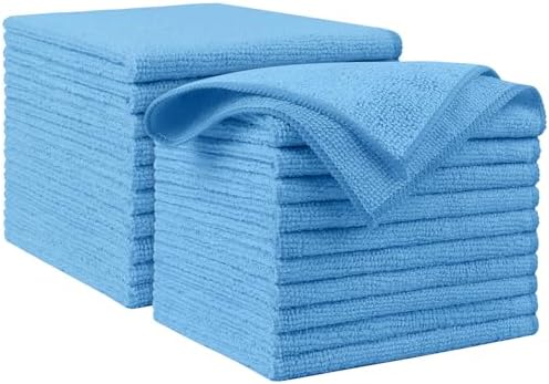 AIDEA Microfiber Cleaning Cloth Blue 20PK, Cleaning Rags 12×12" by AIDEAHOME